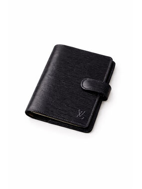Louis Vuitton Epi Leather Agenda PM Black Planner Wallet Organizer Made in Spain